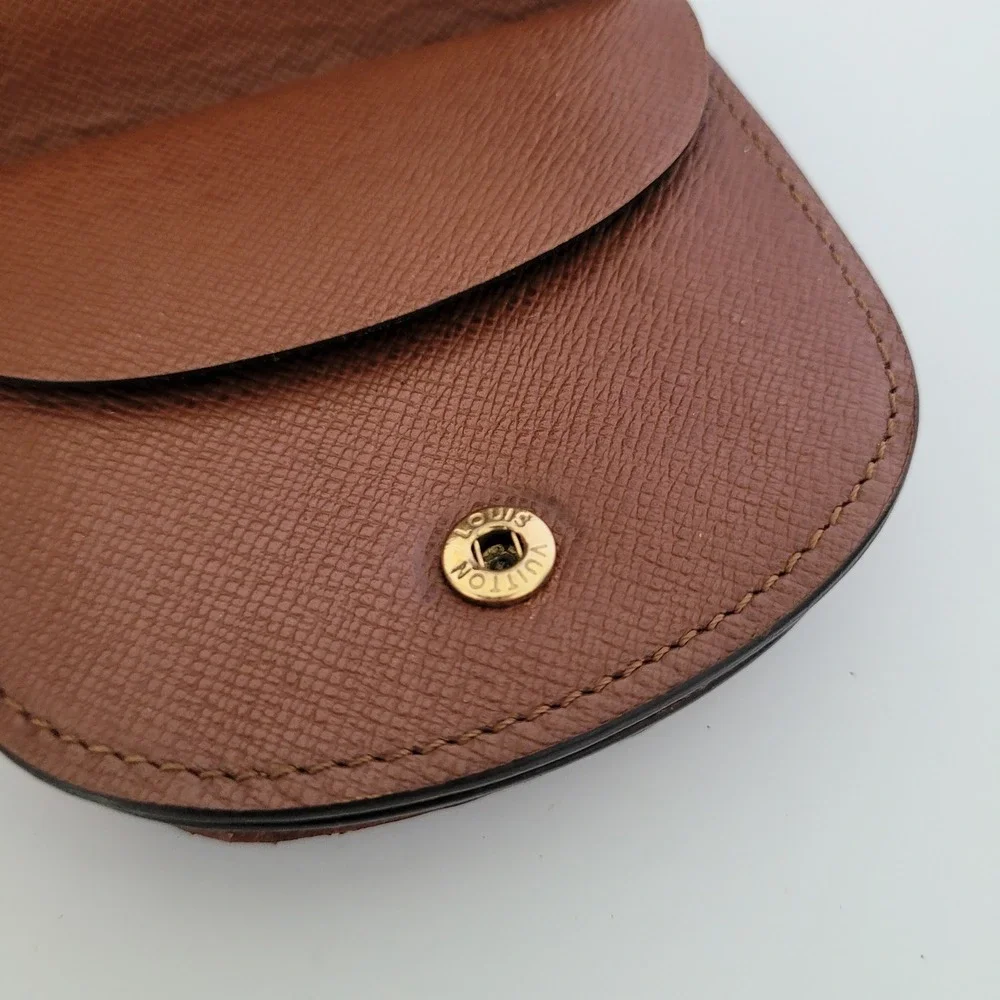 Louis Vuitton Monogram Porte Monnaie Gousset Coin Purse Wallet CT0050 Brown